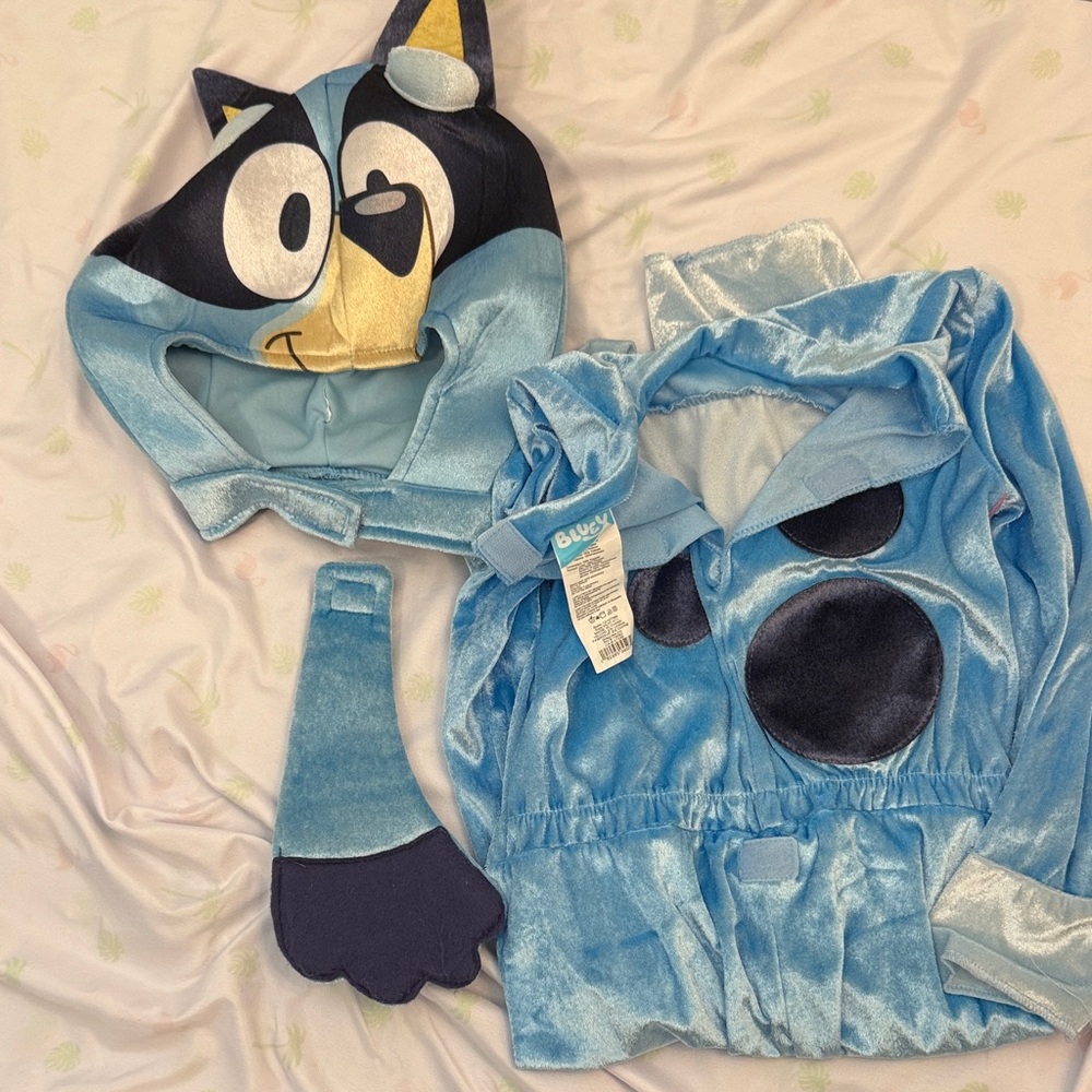 3T-4T Bluey Costume Set with Hood and Tail